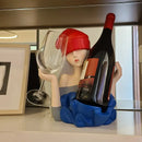 GobekUsa Elegant Girl Sculpture Wine Rack & Glass Holder Home Decor Wine lover Gift