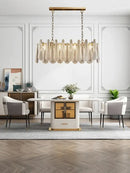 GobekUsa Elegant Glass Chandelier Lighting for Home Dining Room Decor