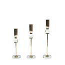 GobekUsa Crystal Glass Candlestick Holder - Elegant Home Décor Accessory