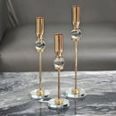 GobekUsa Crystal Glass Candlestick Holder - Elegant Home Décor Accessory