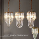 GobekUsa Glass Crystal Pendant Lights for Kitchen Island Bar - Elegant Luxury LED Lamps