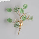 GobekUsa Ceramic and Crystal Branch Wall Lamp with 3 Bulbs and Rose/Leaf Design in Black/White for Bedroom Sconce Lighting