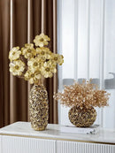 GobekUsa Elegant Gold Ceramic Rose Vase for Modern Home Decor & Wedding Centerpieces