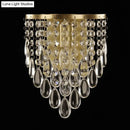GobekUsa Crystal Raindrop Wall Sconce Light Fixture - Elegant Brass Cone Design for Living Room Lighting