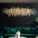 GobekUsa Crystal Branch Chandelier LED Pendant Lamps Elegant Villa Living Room Gold Decor by Decorbites