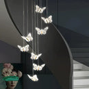 GobekUsa Butterfly Ladder Pendant Lights Chandelier for Loft Decor Interior Lighting Stairs Bedside