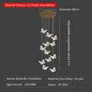 GobekUsa Butterfly Ladder Pendant Lights Chandelier for Loft Decor Interior Lighting Stairs Bedside