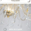 GobekUsa Crystal Candelabra Pendant Chandelier, Elegant Lighting Fixture for Bedroom, Dining & Living Room
