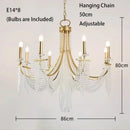 GobekUsa Crystal Candle Chandelier: Elegant Hanging Lamp for Villa, Dining Room, Bedroom, Living Room