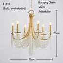 GobekUsa Crystal Candle Chandelier: Elegant Hanging Lamp for Villa, Dining Room, Bedroom, Living Room
