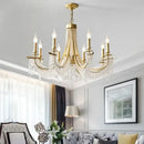 GobekUsa Crystal Candle Chandelier: Elegant Hanging Lamp for Villa, Dining Room, Bedroom, Living Room