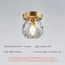 GobekUsa Elegant Crystal Ceiling Light Fixture for Hall Entrance Balcony Bathroom IP20