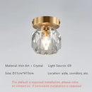 GobekUsa Elegant Crystal Ceiling Light Fixture for Hall Entrance Balcony Bathroom IP20