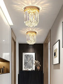GobekUsa Elegant Crystal Ceiling Light for Entryway, Stairs, and Hallway