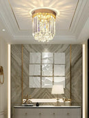 GobekUsa Elegant Crystal Ceiling Light for Entryway, Stairs, and Hallway