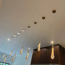 GobekUsa Crystal Glass LED Pendant Lights - Tear Drop Design for Restaurant, Bar, Staircase