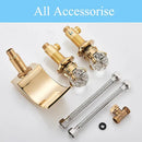 GobekUsa Crystal Handle Gold Basin Faucet Set, Hot Cold Water Mixer Tap