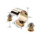 GobekUsa Crystal Handle Gold Basin Faucet Set, Hot Cold Water Mixer Tap