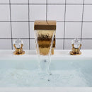 GobekUsa Crystal Handle Gold Basin Faucet Set, Hot Cold Water Mixer Tap