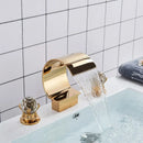 GobekUsa Crystal Handle Gold Basin Faucet Set, Hot Cold Water Mixer Tap