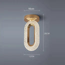 GobekUsa Crystal Oval Gold Ring Pendant Light Chandelier for Living Room & Bedroom
