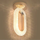 GobekUsa Crystal Oval Gold Ring Pendant Light Chandelier for Living Room & Bedroom
