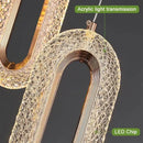 GobekUsa Crystal Oval Gold Ring Pendant Light Chandelier for Living Room & Bedroom