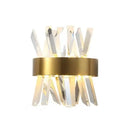 GobekUsa Crystal Rod Wall Sconce in Gold - Elegant Dual Bulb Lighting for Living Room Walls
