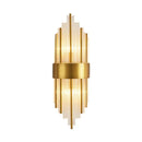 GobekUsa Crystal Rod Wall Sconce in Gold - Elegant Dual Bulb Lighting for Living Room Walls