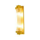 GobekUsa Crystal Rod Wall Sconce in Gold - Elegant Dual Bulb Lighting for Living Room Walls