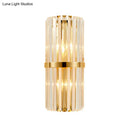 GobekUsa Crystal Rod Wall Sconce in Gold - Elegant Dual Bulb Lighting for Living Room Walls