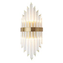 GobekUsa Crystal Rod Wall Sconce in Gold - Elegant Dual Bulb Lighting for Living Room Walls