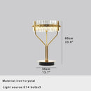GobekUsa Crystal Table Decor Lamp 3000K E14 Bulb Desk Light for Bedside Office