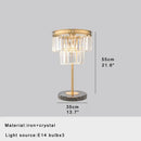 GobekUsa Crystal Table Decor Lamp 3000K E14 Bulb Desk Light for Bedside Office