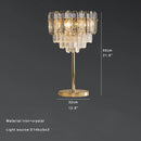 GobekUsa Crystal Table Decor Lamp 3000K E14 Bulb Desk Light for Bedside Office