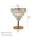 GobekUsa Crystal Table Decor Lamp 3000K E14 Bulb Desk Light for Bedside Office