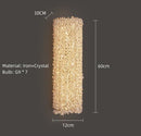 GobekUsa Crystal Wall Lamp: Gold Metal, G9 Bulb, Adjustable Wire Drop, Elegant Lighting