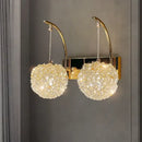 GobekUsa Crystal Wall Lamp: Gold Metal, G9 Bulb, Adjustable Wire Drop, Elegant Lighting