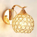 Elegant gold crystal wall sconce bedroom globe light by Decorbites