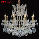 GobekUsa Crystal Candle Chandelier: Elegant LED Pendant Lamps for Home, Hotel, Villa Hall