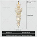 GobekUsa Duplex Villa Crystal Light Chandelier Spiral Staircase Building Elegant Transparency