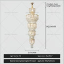GobekUsa Duplex Villa Crystal Light Chandelier Spiral Staircase Building Elegant Transparency