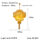 GobekUsa Fringed Chandelier: Silver & Gold Aluminium Chain Pendant Light for Luxe Home & Hotel Decor