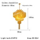GobekUsa Fringed Chandelier: Silver & Gold Aluminium Chain Pendant Light for Luxe Home & Hotel Decor
