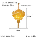 GobekUsa Fringed Chandelier: Silver & Gold Aluminium Chain Pendant Light for Luxe Home & Hotel Decor