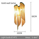GobekUsa Fringed Chandelier: Silver & Gold Aluminium Chain Pendant Light for Luxe Home & Hotel Decor