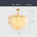 GobekUsa Glass Feather LED Hanging Chandelier for Foyer