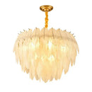 GobekUsa Glass Feather LED Hanging Chandelier for Foyer