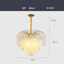 GobekUsa Glass Feather LED Hanging Chandelier for Foyer
