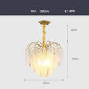 GobekUsa Glass Feather LED Hanging Chandelier for Foyer